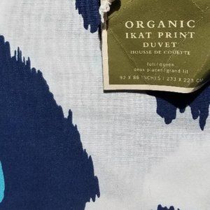 Vintage Pottery Barn Organic Ikat FullQueen Duvet